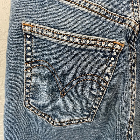 Bedazzled LEVI'S Ribcage Straight Ankle Jeans🌟 - Picture 6 of 8